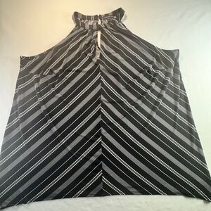 Lane Bryant Womens BlueWhite Striped Halter Keyhole Top Plus Size 22/24